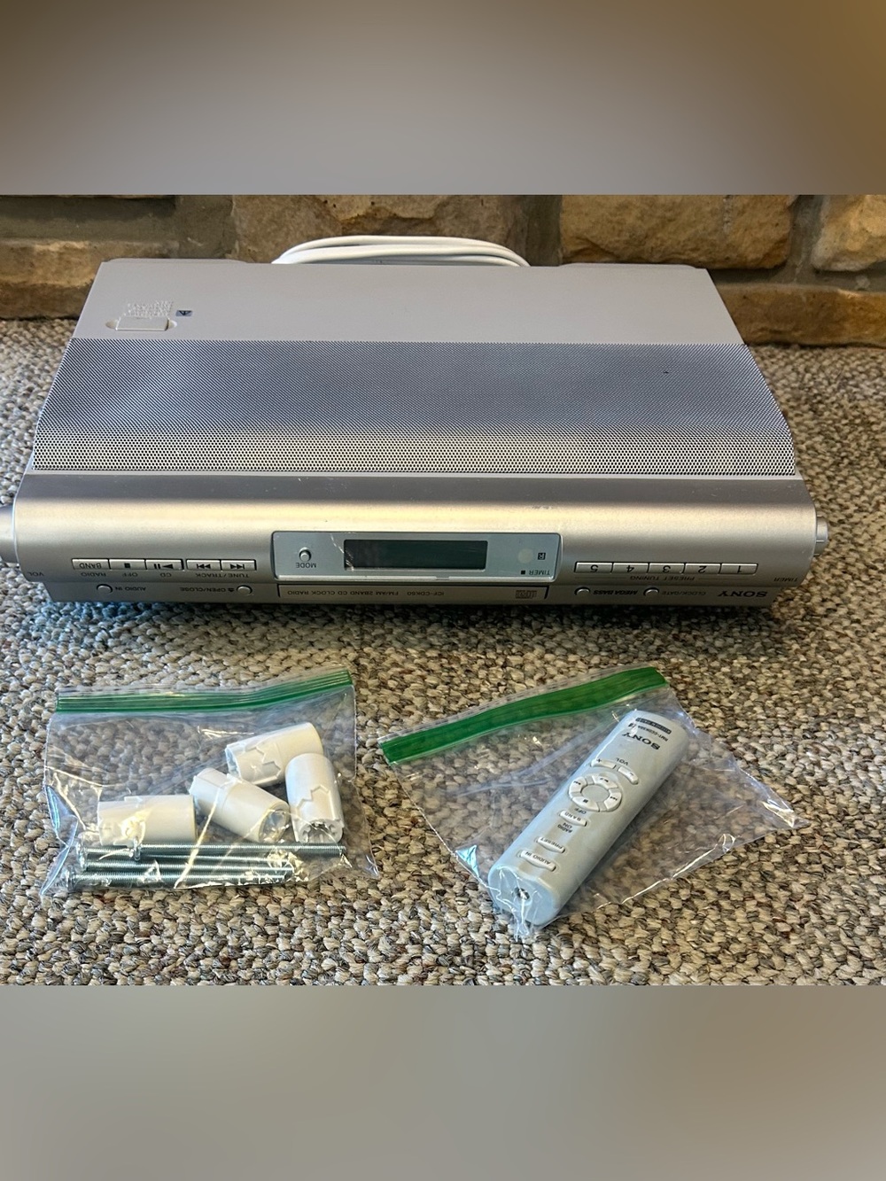 SONY ICF-CDK50 Under Cabinet Clock/AM/FM Radio/CD Player w/Remote